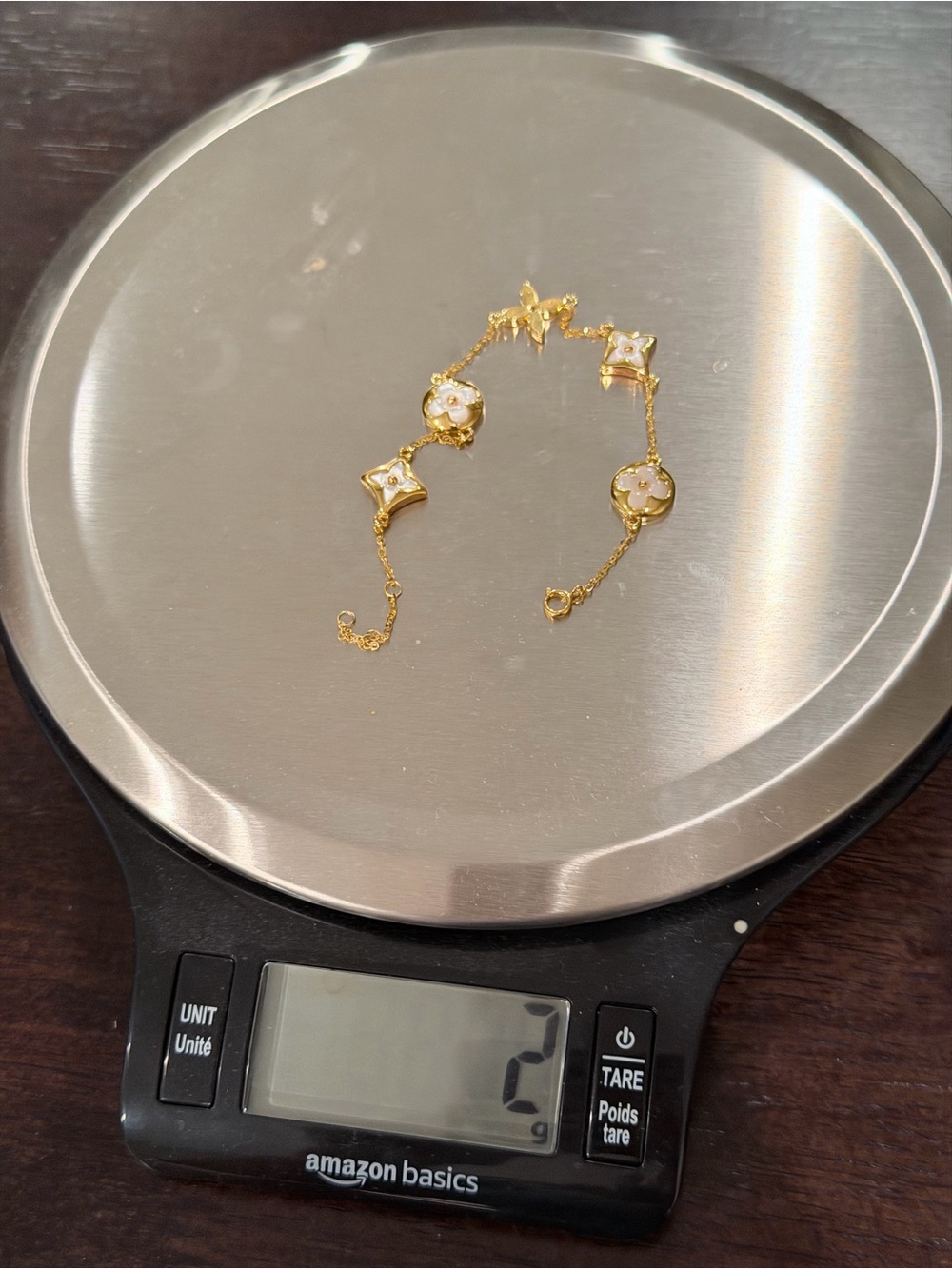 18k solid gold bracelet mother of pearl - Picture 9 of 9
